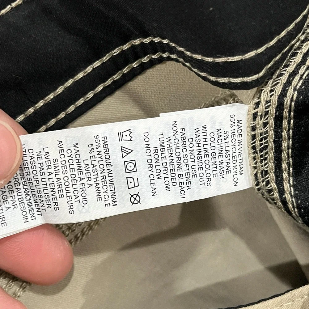 Prana Stretch Zion Slim II Tapered Leg Pants Mens 42x30 Beige Water Repellent